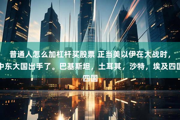 普通人怎么加杠杆买股票 正当美以伊在大战时，中东大国出手了。巴基斯坦，土耳其，沙特，埃及四国